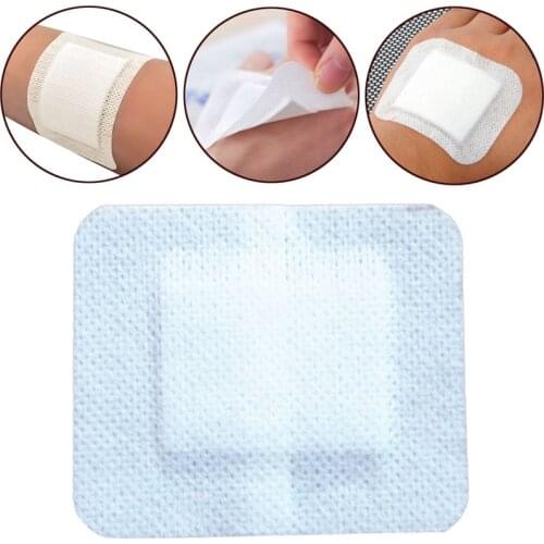 10 Pcs/lot Large Size Hypoallergenic Non-woven Adhesive Wound Band Aid Bandage Large Wound First Aid 6*7cm