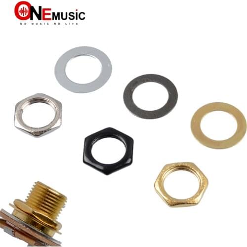 12 Sets 9mm Electric Bass Guitar Nut Washer For Input Output Jack,M9 Bass Guitar Socket Nut Gasket Silver Gold Black For Choose