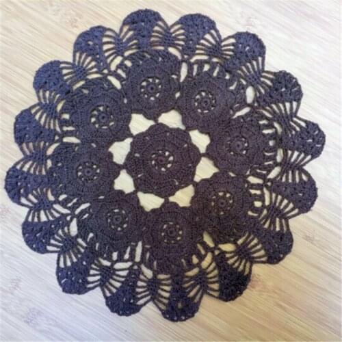 2 pcs cotton table cover with flower for kitchen decoration as wedding decorative doilies for home decoration 30cm round mat