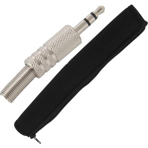 3 Pole Headphone Audio Jack Male Plug Soldering Connector With Zipper Headband Cover Case For Technica ATH MSR7,MSR7NC