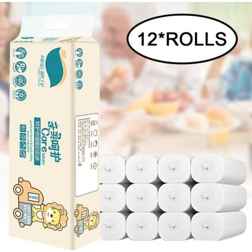 12 Rolls Toilet Paper Bulk Rolls Tissue Bathroom White Soft 3 Ply Household Home