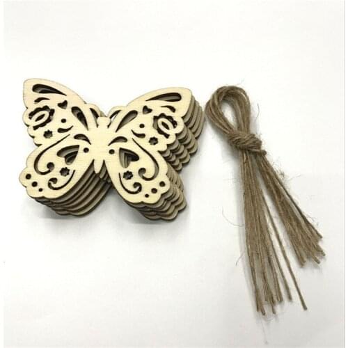 30PCS 80MM Wooden Butterfly Pattern Scrapbooking Art Collection Craft for Handmade Accessory Sewing Home Wood DIY Crafts