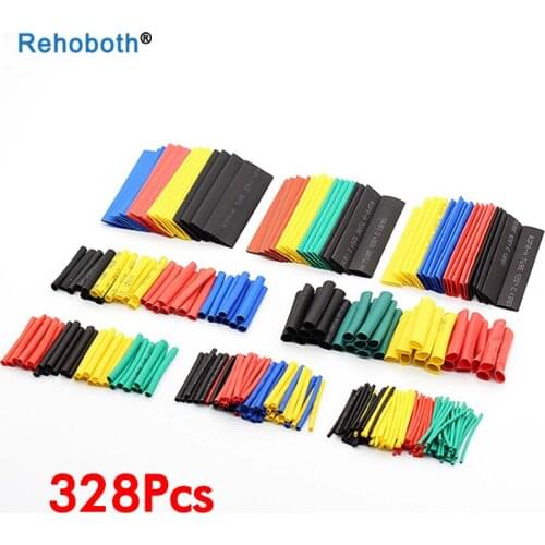 328pcs/Set Polyclinic Shrinking Assorted Heat Shrink Tube Wire Cable sleeve shrinkable tube Insulated Tubing Set