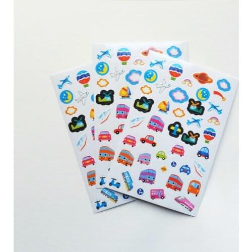 6pcs Lovely airplane bus paper sticker diy photo album mobile decoration label sticker stationery diary sticker gift for kids
