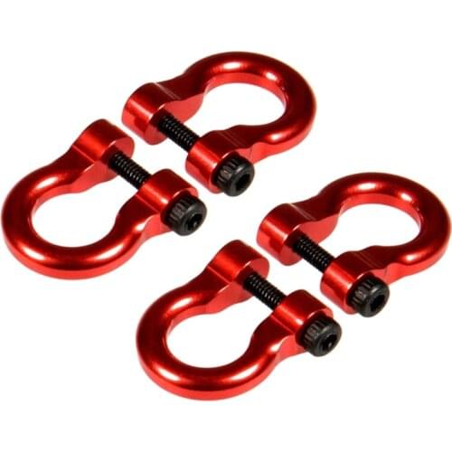 4 Pcs Aluminum Tow Shackle,for 1/10 Scale TRX-4 Crawler Car,Metal Front and Rear Anti-Collision Towing Hook Trailer Buckle