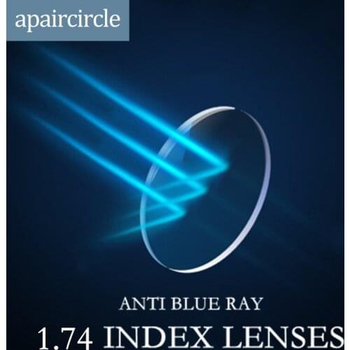 APAIRCIRCLE 1.74 Ultra Thin Index Anti Blue Ray Prescription Lens CR-39 Resin Aspheric Clear Glasses Myopia Hyperopia Lens