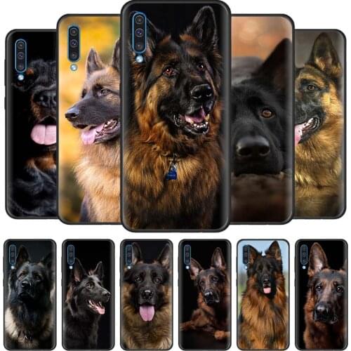 German Shepherd Dog Case for Samsung Galaxy A70 A50 A90 5G A40 A30 A20 A70s A10 s A20e A10e Black Silicone Phone Cover