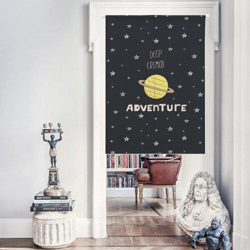 Door Curtains Home Decor Kitchen Partition Doorway Decor For Doors Cartoon Starry Sky Cotton And Linen Cortina For Children