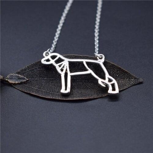 Elfin Trendy Origami Whippet Necklaces Geometric Jewellery Origami Greyhound Pendant Necklaces Pet Jewellery Women