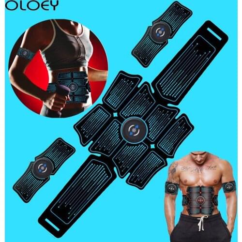 EMS Home Gym Abdominal Muscle Trainer ABS Fitness Equipment Exercise Stimulator Device Machine Body Burning USB Rechargable