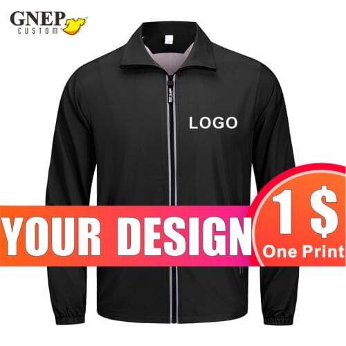 GNEP Reflective Zipper Trench Custom Pattern Casual Thin Jacket Design Personality Logo Quick-drying Sweatshirt DIY Printed Text