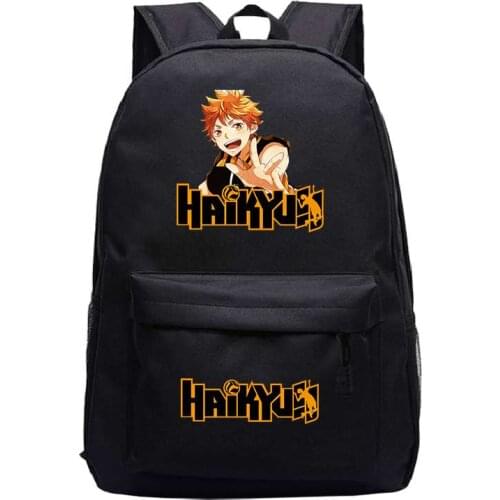 Hot Anime Haikyu!! Hinata Shoyo Karasuno Printing Backpack Canvas School Bags Mochilas Men Laptop Backpack Travel Bagpack Rugzak