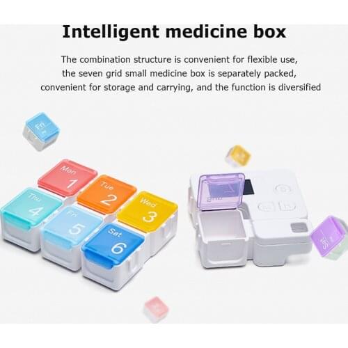 7-Day Pill Organizer Box Timer Weekly Pills Drug Container Smart Medicine Storage Alarm Box Weekly Pill Drug Container