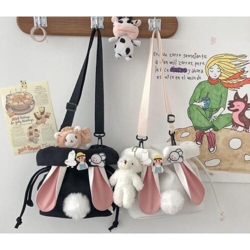 Korean Cute Small Bag Soft Sister Girl Heart Soft Cute Student Shoulder Bag Japanese Harajuku Messenger Bag Woman