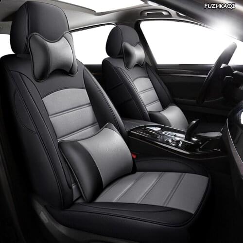 FUZHKAQI Custom Leather car seat cover For KIA Sportage Optima Cerato Forte Soul RIO K4 K5 KX3 KX5 KX7 KX CROSS auto seats cover