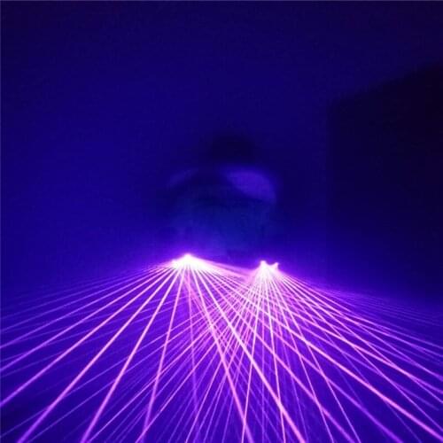 KS22 Party purple blu laser heads laser gloves dj wears 2pcs laser rechargeable gloves led costumes robot man projector disco dj