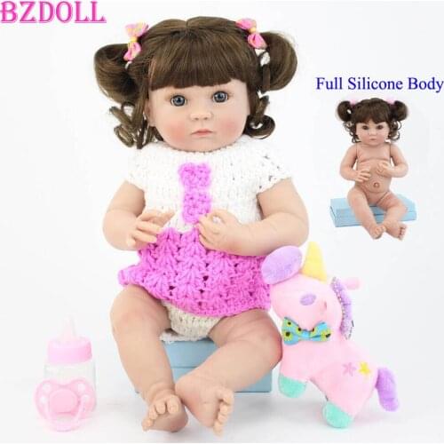 40cm Full Body Silicone Vinyl Reborn Doll Lifelike 15inch Princess Mini Girl Babies Doll Birthday Gift Bathe Toy