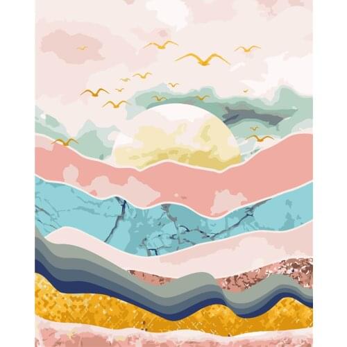 Jueying Paint By Number Winter Drawing On Canvas Gift Diy Pictures By Numbers Forest Kits Hand Painted Painting Art Home Decor