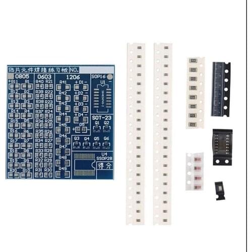 1Set New SMT SMD Component Welding Practice Board Soldering DIY Kit Resitor Diode Transistor By start Learning Electronic