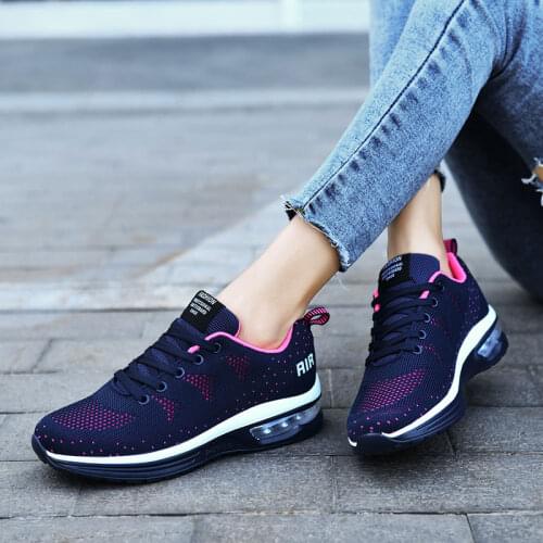 2021 Spring and Summer New Large Size Sports Womens Shoes Air Cushion Lightweight Mesh Breathable Casual Shoes Size 35-42