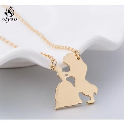 New Movie Jewelry Beauty and the Beast Necklace for Women Men Simple Prince Princess Pendants Necklaces Lover Accessories