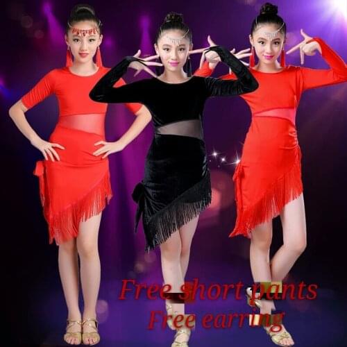 Girl Latin Dance Dress For Girls Cha Cha Dress Modern Ballroom Dancing Dress Girl Competition Dancewear Kids child Dance Costume