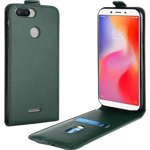 Flip Up and Down Leather Case for Xiaomi Redmi 6 Case M1804C3DH M1804C3DI 5.45'' Vertical Cover for Redmi6 Case Phone Bag