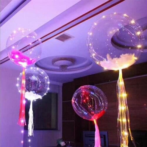 100pcs Multicolor Luminous Balloons Decorative Feathers Transparent Ball Filler DIY Birthday Party Wedding Decoration atmosphere