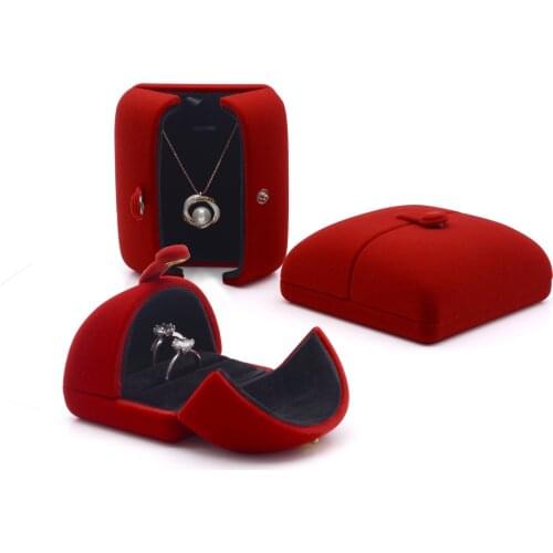 Luxury Small Velvet Necklace Pendant Case Jewelry Boxes Organizer for Wedding Christmas Thanksgiving Birthday Gift Wholesale