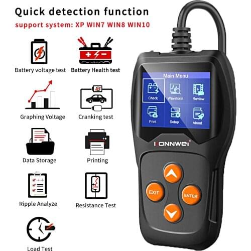 KW600 Battery Tester Analyzer 12V 100 to 2000CCA Car Battery Tester Car Quick Cranking Charging Circut Tester Analyzer Tools
