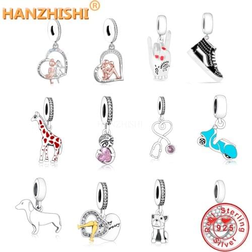 2021 Spring Collection 925 Sterling Silver Love Heart Animal Charms Beads With CZ Fit Original Pandora Charm Bracelet Jewelry