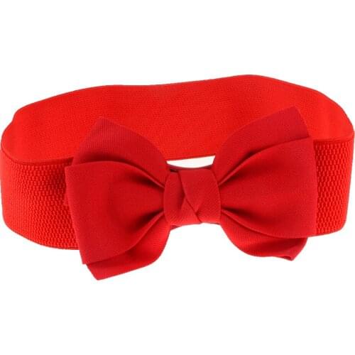Vintage Women’s Bowknot Elastic Wide Waist Belt Corset Belt Cincher Band