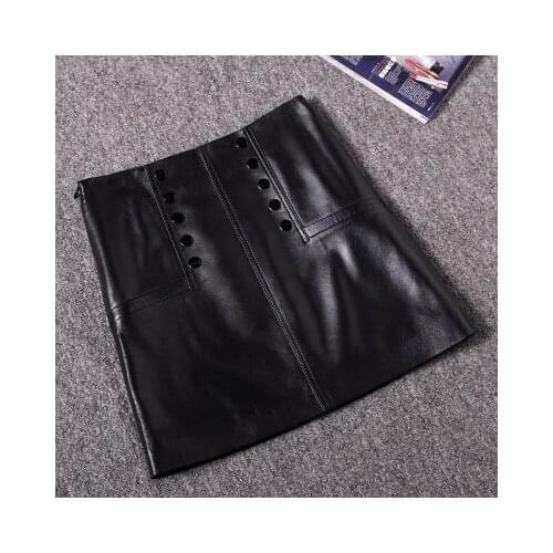 Top brand High Waist Rivet Skirt A-line Skirt high quality