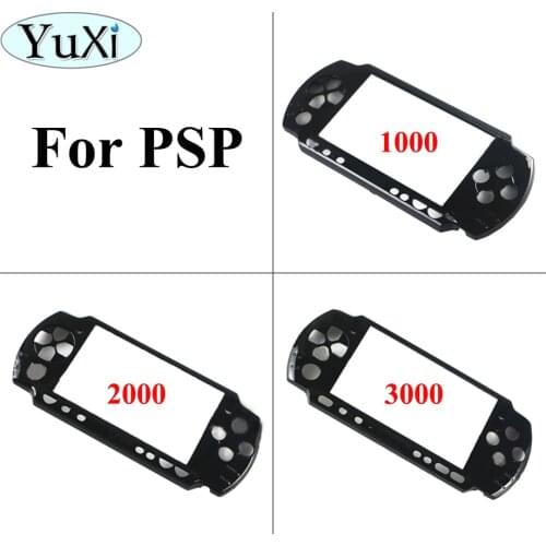 YuXi 1pcs Black Front Faceplate Shell Case Cover Proctector Replacement For Sony for PSP 1000 2000 3000