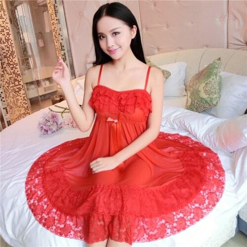 2020 Female Summer Sexy Nightdress New Lace Stitching Ice Silk Nightgown Sexy Sling Large Size Comfortable Women Sleepwear W556