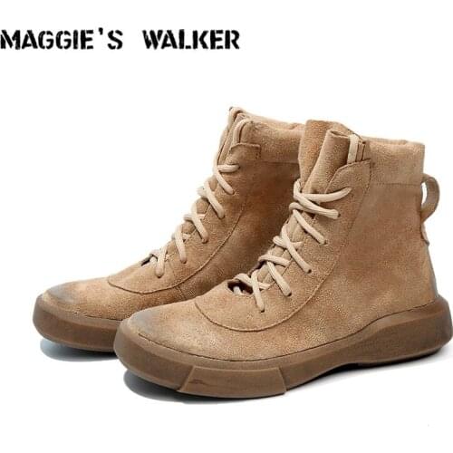 Maggies Walker Womens Fashion Flock Lacing Snow Boots Platform Winter Casual Shoes Warm Ankle Martin Boots Size 35-40