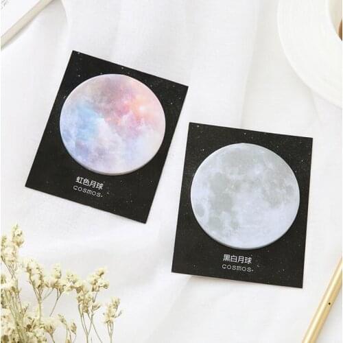 1packs/lot Mindsteps To The Universe Observation Memo Pad Circle Notepads Message Post Self-Adhesive Sticky Notes Stationery