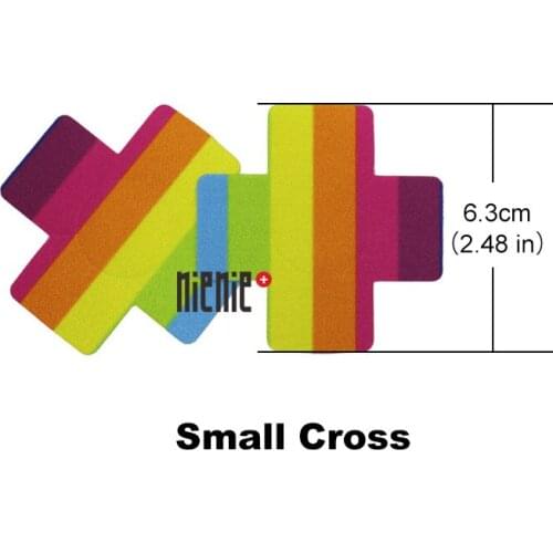 Small Cross Sexy experience 10 Pairs (20 Pcs) Rainbow colors Breast Pasties Nipple Covers - non-sensitizing adhesive with soft