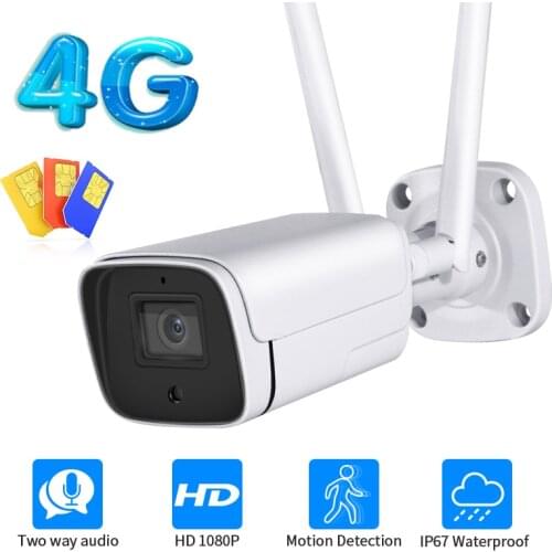 1080P Two-way Gun Camera FHD Outdoor Metal IP Camera WIFI 4G Version SIM Card Video Surveillance Security Bullet CCTV Camera