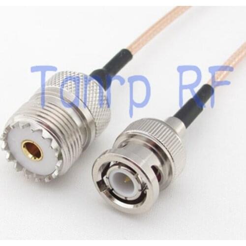 2PCS 20inch BNC male plug to UHF female jackRF adapter connector 50CM Pigtail coaxial jumper cable RG316 extension cable