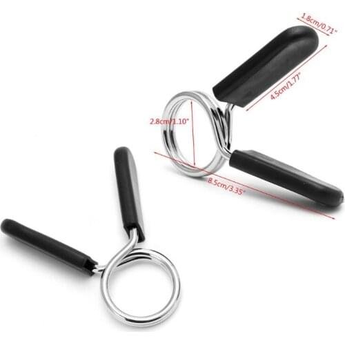 OOTDTY 2Pcs 28mm Barbell Gym Weight Lifting Bar Dumbbell Lock Clamp Spring Collar Clips