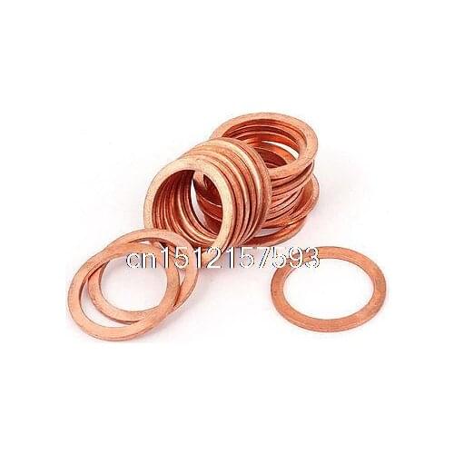 20mm x 26mm x 1.5mm Metric Ring Shape Copper Flat Washer 20 Pcs