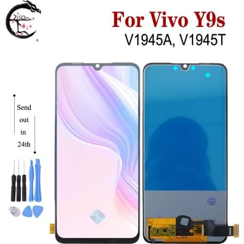 6.38" LCD With Frame For Vivo Y9s Display Screen V1945A V1945T LCD Touch Sensor Digitizer Assembly Phone Replacement Y9s LCD