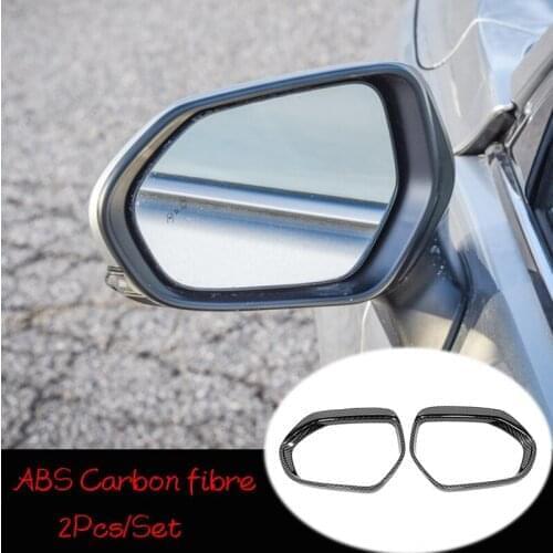 ABS Carbon Fibre For Toyota Prius 2016 2017 Accessories Car Rear View Mirror Block Rain Eyebrow Cover Trim Car Styling 2Pcs