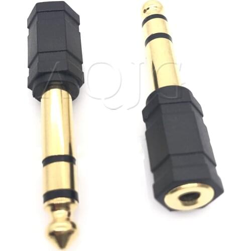 6.35 Male to 3.5 Female Stereo Adapter Terminals Audio Plug Headphone Adapter