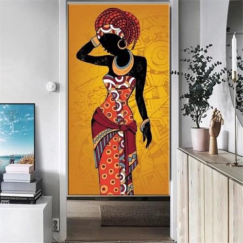 African Art Black and Gold Woman Painting on Canvas Cuadros Posters and Prints Scandinavian Wall Art Picture for Living Room