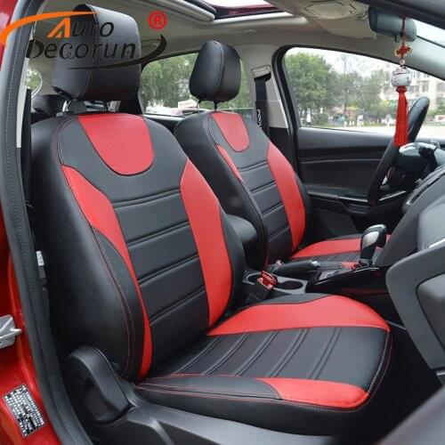 AutoDecorun Automobiles leather seat covers for Ford Focus 3 car seat covers sets cushion covers seat supports neckpillow pads