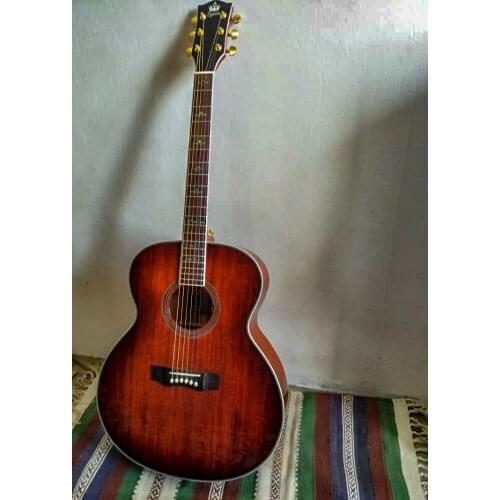 Free shipping professional Byron custom acoustic guitar solid mahogany jumbo acoustic electric guitar