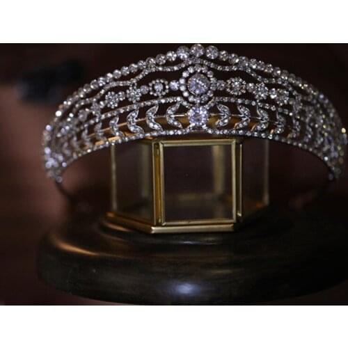 Shine Rhinestone Wedding Crown Hair Princess Tiara Women Headpiece Silver Color Bridal Hairband Accessories