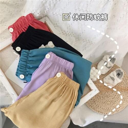 Girls' mosquito-proof pants 2021 summer new girls' baby lace casual pants thin Korean lantern